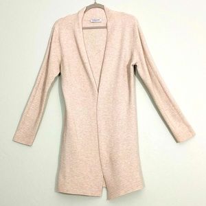 Neutral beige long knit cardigan / duster M